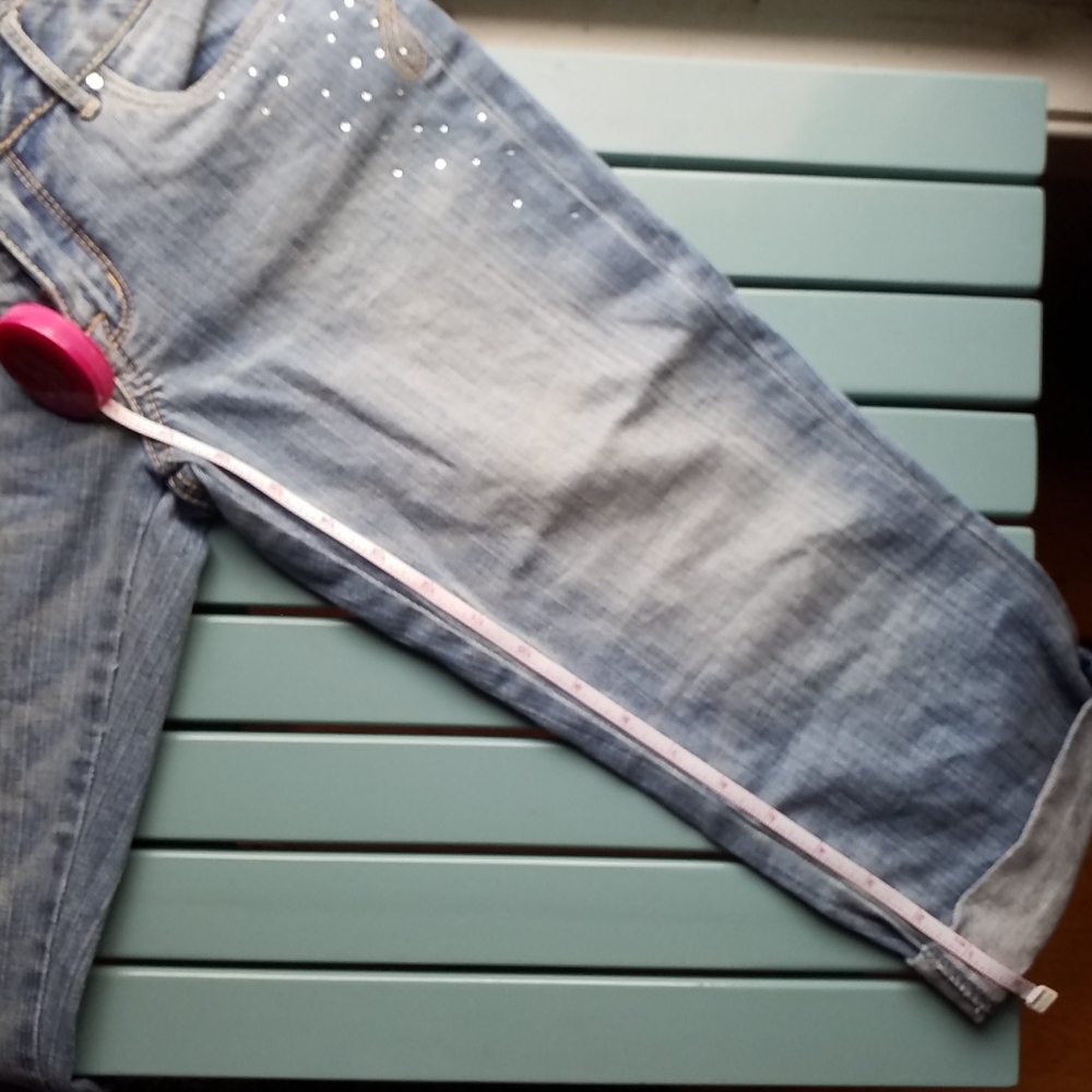 LimitedToo CropJeans 12R denim embroider butterfly - Picture 9 of 12